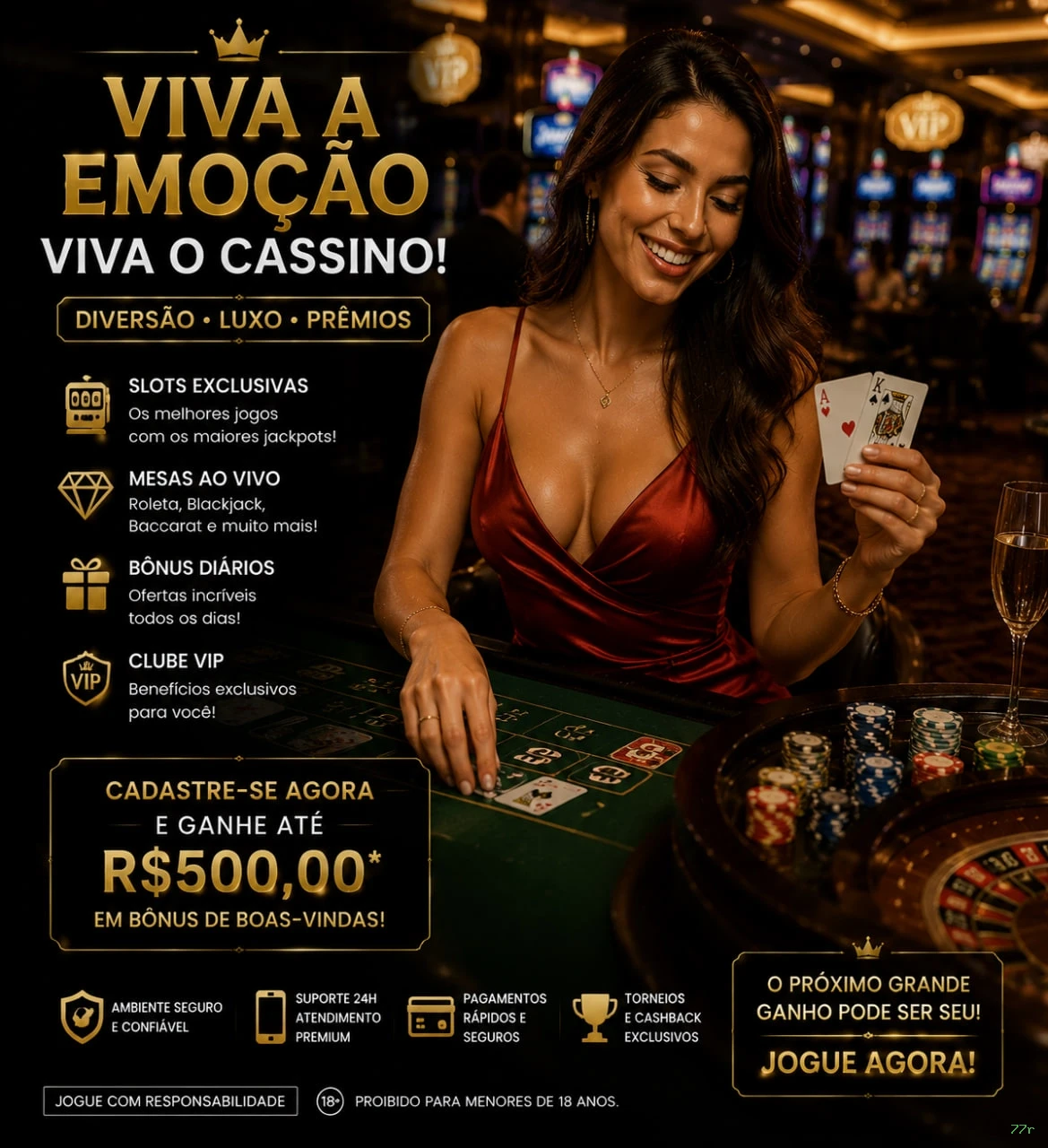 Cassino 24/7 disponível